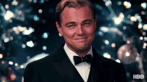 Gif of Leonardo di Caprio Congratulationing you because you are awesome!